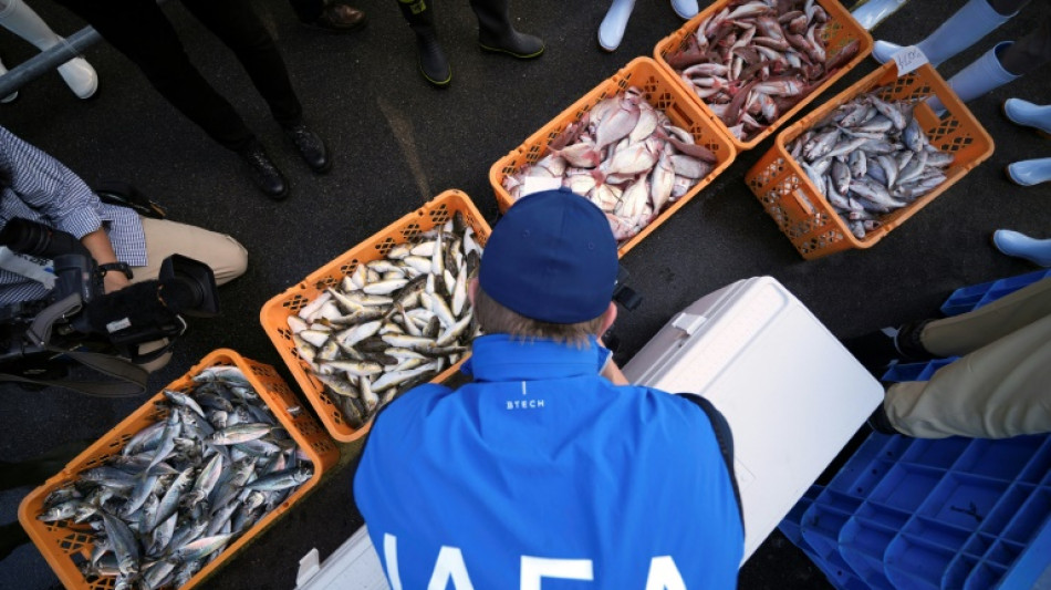 L'AIEA inspecte des poissons sur un march&eacute; de Fukushima